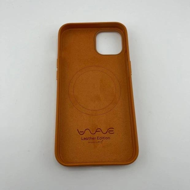 Чохол WAVE Premium Leather Edition з MagSafe для iPhone 13 (Помаранчевий)