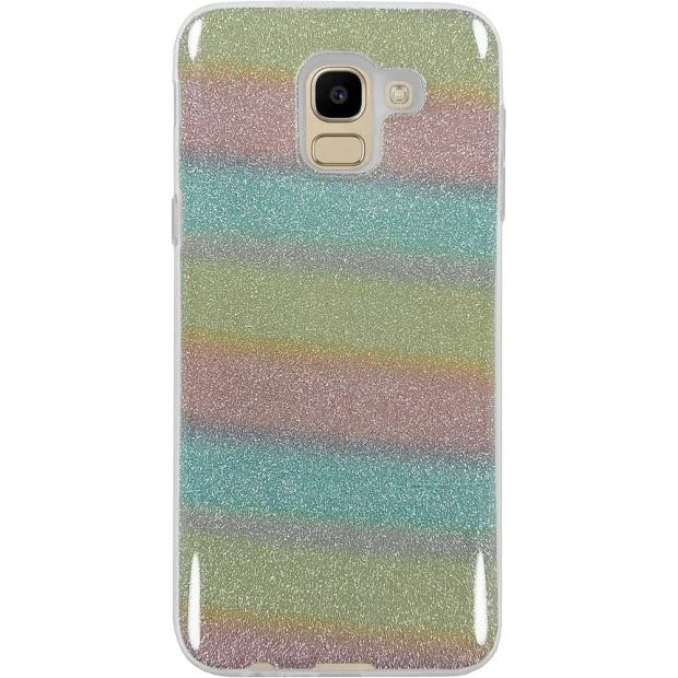 Силиконовый чехол Glitter Samsung Galaxy J6 (2018) J600 (Радуга)