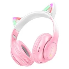 Бездротові накладні навушники-гарнітура Hoco W42 Cat Ear (Рожевий)
