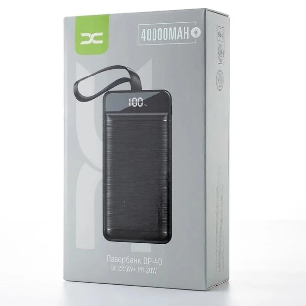 PowerBank DC DP-40 40000mAh 20W + 22.5W PD + QC (Black)