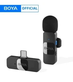Беспроводной микрофон для телефона Boya BY-V10 Android (Type-C) 1in1 (Чёрный)