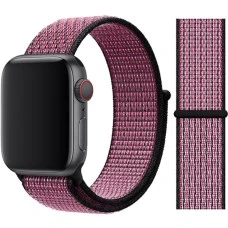 Ремешок Nylon Apple Watch 38 / 40 mm (Розово-чёрный)