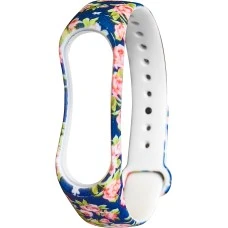 Ремешок Picture Design Xiaomi Mi Band 3 / Mi Band 4 (Роза, Сине-розовый)