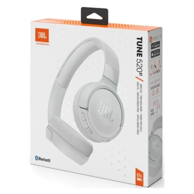 Беспроводные накладные наушники-гарнитура JBL Tune 520BT (Белый)