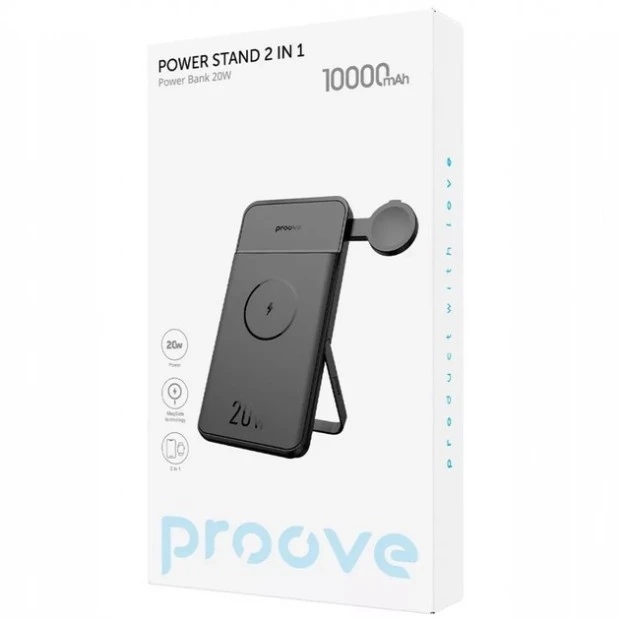 Павербанк Proove Power Stand 2в1 MagSafe 20W 10000mAh (Чорний) PBPS20030001