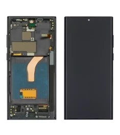 Дисплей для Samsung S908B Galaxy S22 Ultra с чёрным тачскрином и серой корпусной..