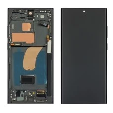 Дисплей для Samsung S918B Galaxy S23 Ultra с чёрным тачскрином и серой корпусной рамкой OLED