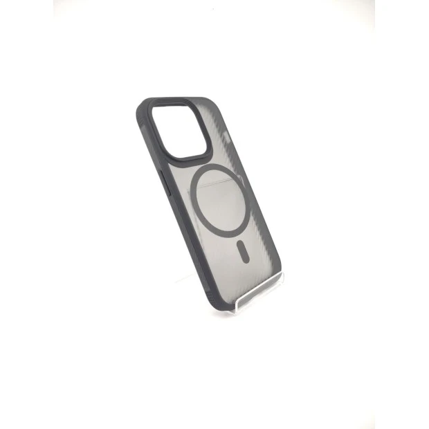 Силикон iPaky Carbon Clear with MagSafe iPhone 15 Pro (Black)
