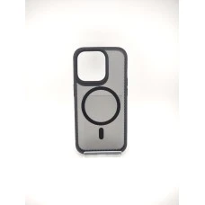 Силикон iPaky Carbon Clear with MagSafe iPhone 15 Pro (Black)