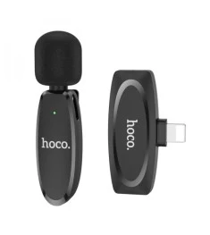 Бездротовий петличний мікрофон Hoco L15 (Lightning) (Чорний)