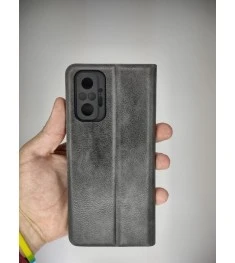 Чехол-книжка Leather Book Xiaomi Redmi Note 10 Pro / 10 Pro Max (Серый)
