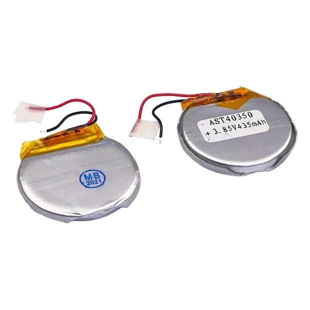 Аккумулятор AST40350 универсальный с контроллером, 3 х 33 х 34 мм (435 mAh) круглый/ для смарт часов
