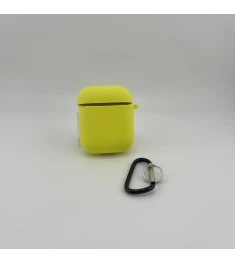 Чохол для навушників Full Silicone Case with Microfiber Apple AirPods (47) Lemon..