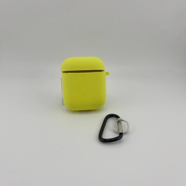 Чохол для навушників Full Silicone Case with Microfiber Apple AirPods (47) Lemonade