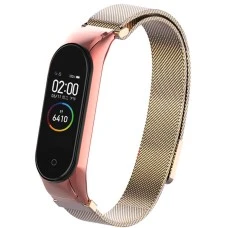 Ремешок Milanese Loop Xiaomi Mi Band 3 / Mi Band 4 (Розово-золотой)