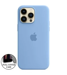 Силіконовий оригінальний круглий чохол Apple iPhone 14 Pro Max (37) Блакитний.