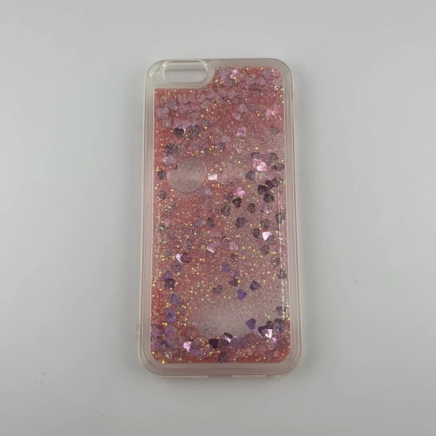 Силикон Liquid Fashion Apple iPhone 6 / 6s (Violet-pink Hearts)