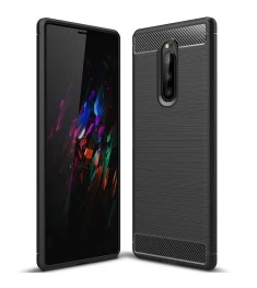 Силикон Polished Carbon Sony Xperia 1 / Xperia XZ 4 (Черный)
