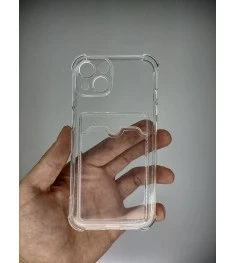 Силіконовий WS чохол-карман для карток Apple iPhone 13 (Прозорий)