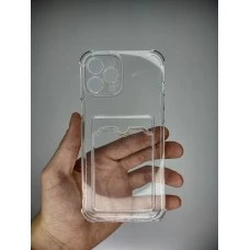 Силикон WS Card Case Apple iPhone 12 Pro Max (прозрачный)
