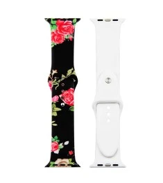 Ремешок Print Apple Watch Silicone 38 / 40 mm (Black Rose)