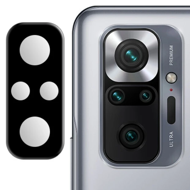 Защитное 3D стекло на камеру Xiaomi Redmi Note 10 Pro black
