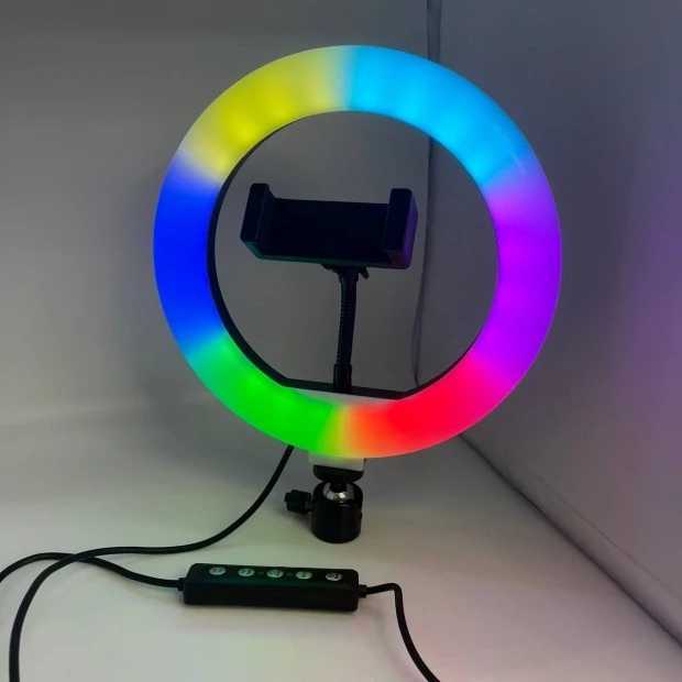 Набір для зйомки LED-лампа RGB200 (20 cm) (Чорний) (Уцінка) (2 Категорія)