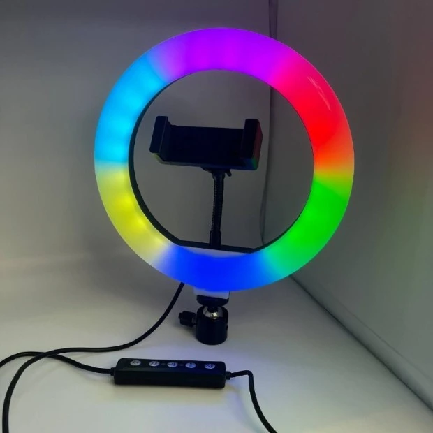 Набір для зйомки LED-лампа RGB200 (20 cm) (Чорний) (Уцінка) (2 Категорія)