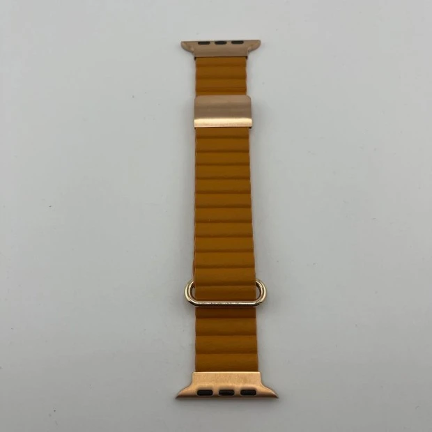 Apple Watch ремінець зі шкіри кольору помаранчевий 42  /  44  /  45  /  49 мм