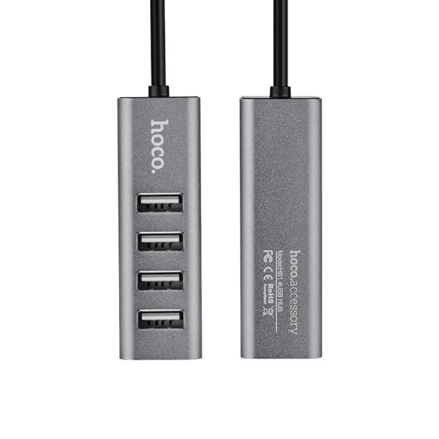 Переходник USB HUB Hoco HB1 (4 порта) (Чёрный)