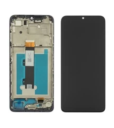 Дисплей для Motorola E22 с чёрным тачскрином и корпусной рамкой
