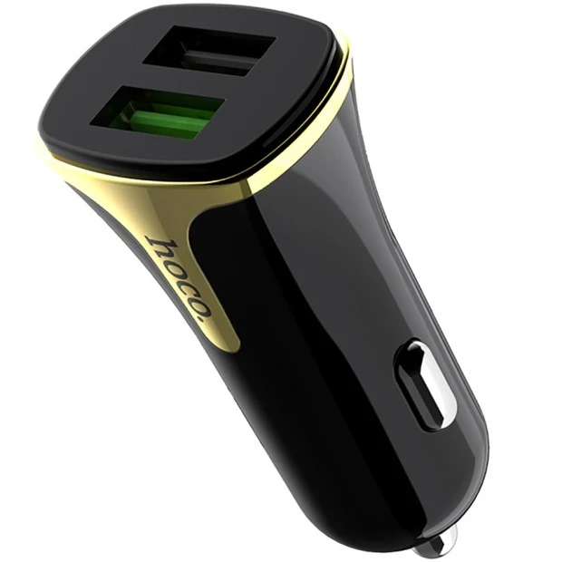 АЗУ-адаптер Hoco Z31 Universe 2USB 2.4A QC3.0 + Type-C-кабель (Чёрный)