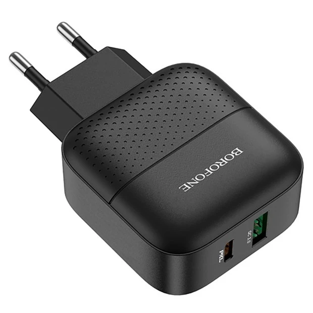 СЗУ-адаптер USB Borofone BA46A Premium PD + QC3.0 (Чёрный)
