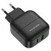 СЗУ-адаптер USB Borofone BA46A Premium PD + QC3.0 (Чёрный) СЗУ-адаптер USB Borofone BA46A Premium PD + QC3.0 (Чёрный)