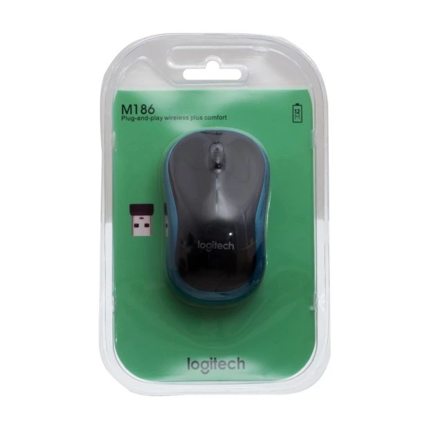 Мышь беспроводная Wireless Logitech M186 (Чёрный)