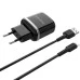 Borofone BA25A 2USB 2.4A Power Adapter with Lightning Cable (Black) Borofone BA25A 2USB 2.4A Power Adapter with Lightning Cable (Black)
