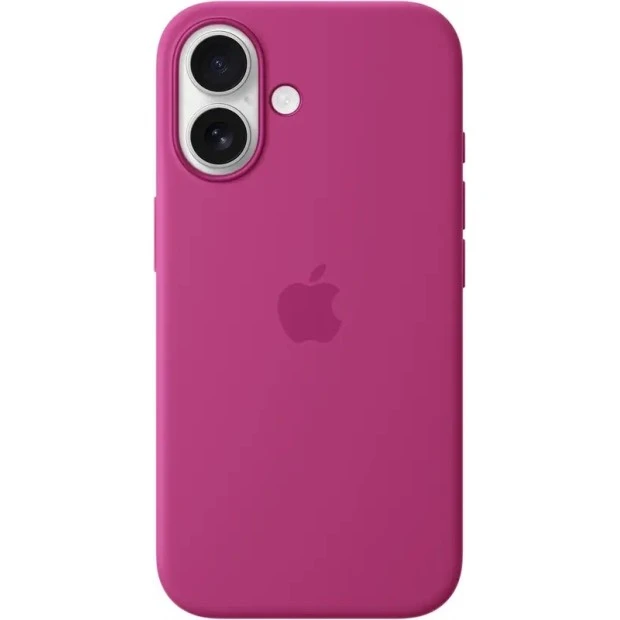 Силіконовий чохол з MagSafe для Apple iPhone 16 (Фуксія) (Оригінал)