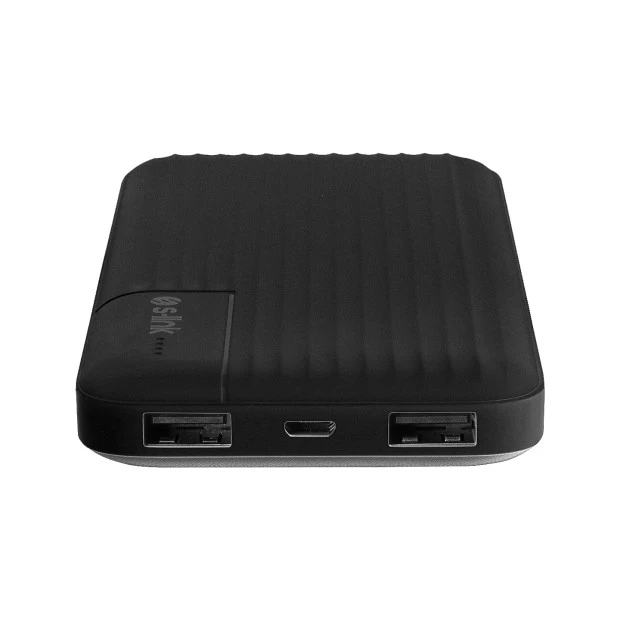 Зовнішній акумулятор PowerBank S-link Light 10000mAh 2USB + 10LED (Чорний)