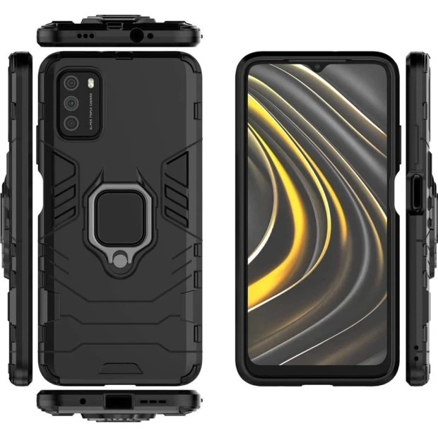 Бронь-чохол Ring Armor Case Xiaomi Redmi 9T (Чорний)