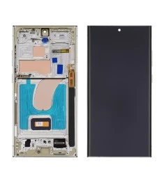 Дисплей для Samsung S918B Galaxy S23 Ultra с чёрным тачскрином и серебристой кор..