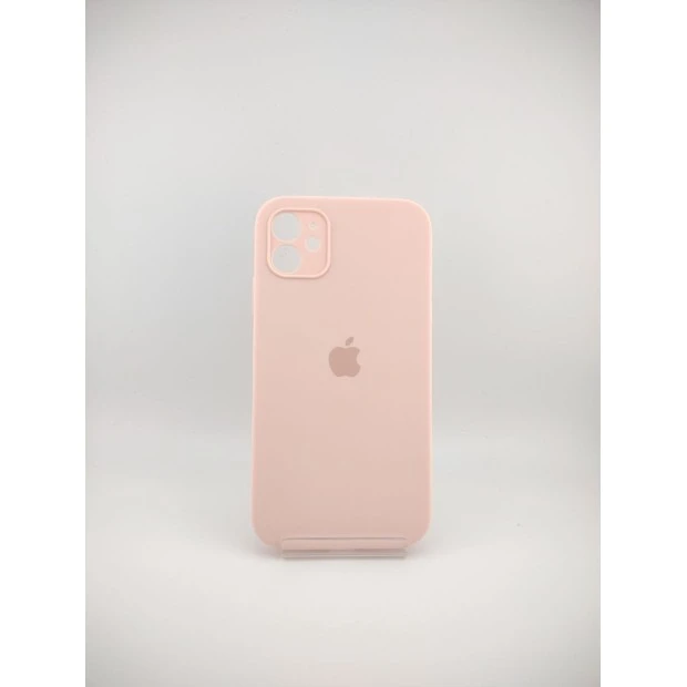Силіконовий оригінальний чохол Square RoundCam для Apple iPhone 11 (рожевий крейдяний)