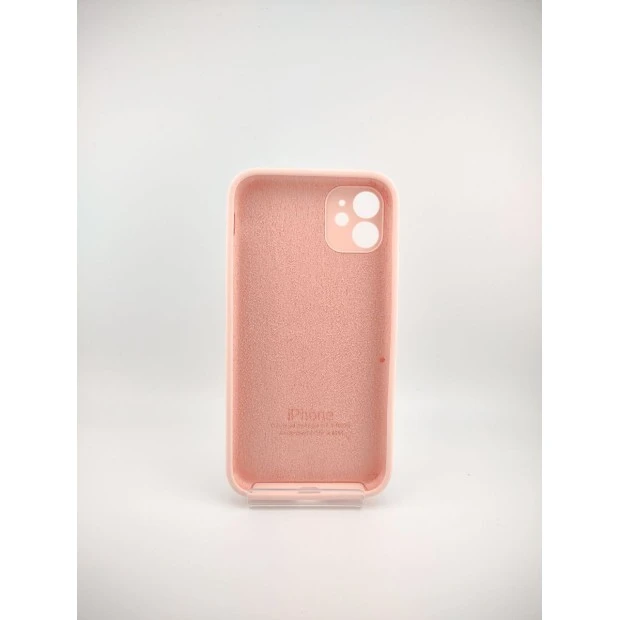 Силіконовий оригінальний чохол Square RoundCam для Apple iPhone 11 (рожевий крейдяний)