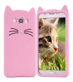 Силикон Kitty Case Samsung Galaxy J5 (2016) J510 (Розовый)