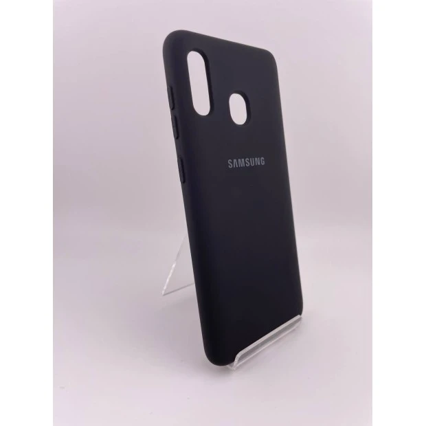 Силіконовий оригінальний чохол-логотип Samsung Galaxy A20  /  A30 (2019) (чорний)