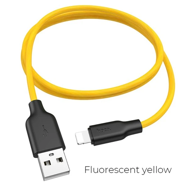 USB-кабель Hoco Silicone X21 Plus Fluorescent 1m (Lightning) (Жёлтый)
