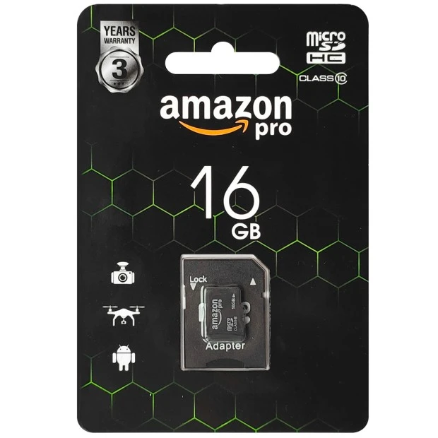 Карта памяти Amazon 16gb (Class 10) + SD-адаптер
