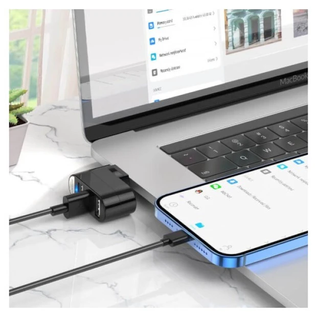 Adapter USB HUB Borofone DH3 (3USB 2.0 - USB 2.0)