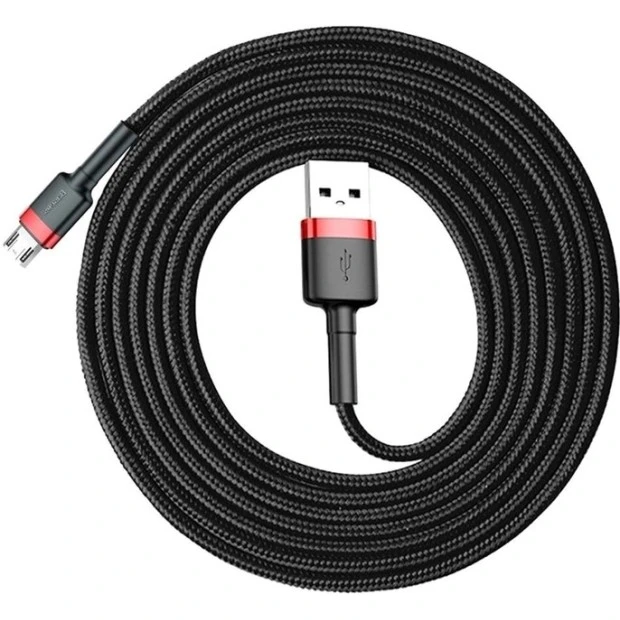 USB-кабель Baseus Cafule Special Edition 2A (3м) (MicroUSB) (Чорний / Червоний) CAMKLF-H91