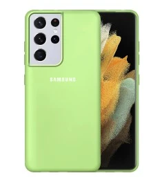 Силіконовий чохол Original 360 з логотипом для Samsung Galaxy S21 Ultra (зелений..