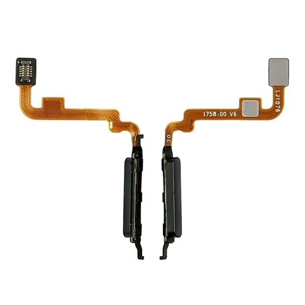 Шлейф для Xiaomi Redmi Note 10 с черным сканером отпечатка пальца
